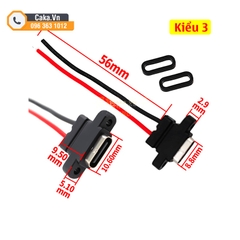 Jack USB Type-C Cái 2P có ra dây nguồn đỏ đen