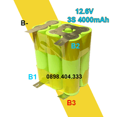 Khối pin 12V 3S 2P 4000mAh dòng xả cao 40A