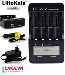 Bộ Sạc và test Dung Lượng Pin Đa Năng Liitokala Lii-500 kèm nguồn