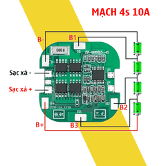 Mạch Bảo Vệ Pin lithium 4s 14.8v 10A Có chân nhiệt độ