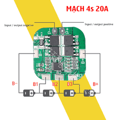 Mạch 4S 20A 14.4V 16.8V Mạch Sạc và Bảo Vệ Khối Pin Lithium Li-ion