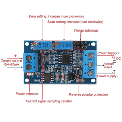 Mạch chuyển tín hiệu dòng áp 4-20mA to Voltage 3.3V 5V 10VDC