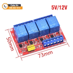 Module Relay 4 Kênh 5V/12V Opto Cách Ly Kích Hight/Low