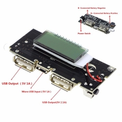 Mạch sạc dự phòng 2 cổng usb hiển thị LCD