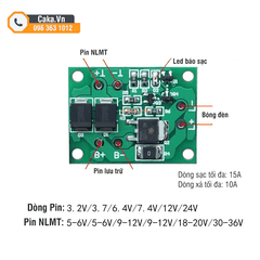 Mạch điều khiển đèn năng lượng mặt trời 3-24V tự động bật đèn khi trời tối, tắt đèn khi sáng và sạc