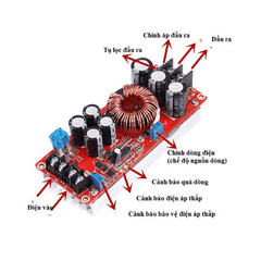 Mạch tăng áp Boost DC-DC 10-60V lên 12-80V 20A 1200W