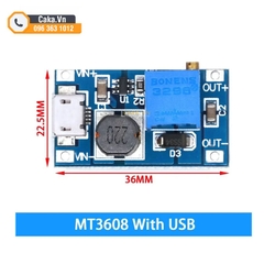 Mạch Tăng Áp DC MT3608 2A – Boost Converter Nâng Điện Áp 2V~24V