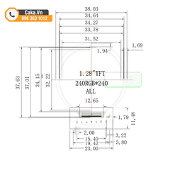 Màn Hình TFT 1.28 Inch TFT LCD RGB 240x240 GC9A01 240x240 PCB Cho Arduino