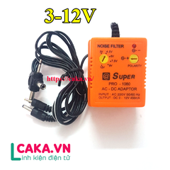 Nguồn Adapter đa năng Super 3-12V 450mah