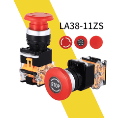 LA38-11ZS (STOP) Nút Dừng Khẩn Cấp 1NO 1NC 22mm 380V 10A