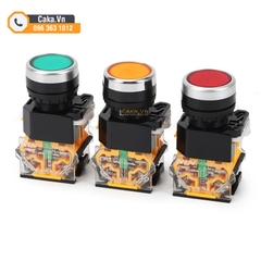 Nút Nhấn Giữ Tròn LA38-11BN Đầu Phẳng 22mm