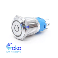Nút nhấn nhả vỏ kim loại 19mm có đèn báo