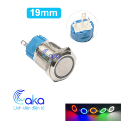 Nút nhấn nhả vỏ kim loại 19mm có đèn báo