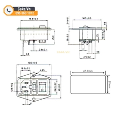 Ổ Cắm Nguồn AC-01A 3 Trong 1 Có Công Tắc, Cầu Chì, Đèn Báo
