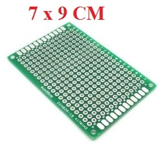 Mạch PCB đục lỗ 7x9cm loại tốt màu xanh 2 mặt