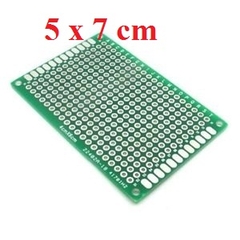Mạch PCB đục lỗ 5x7cm loại tốt màu xanh 2 mặt