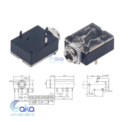Jack Audio 3.5mm Stereo 3 Pin Gắn PCB/Panel Có Đai Ốc PJ-324M