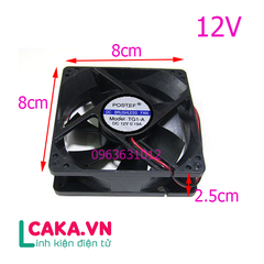 Quạt tản nhiệt 12V 80x80X25mm