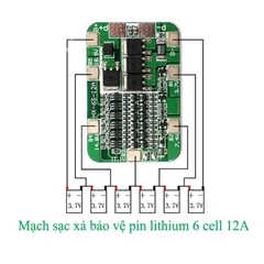 Mạch 6S 24V 15A sạc và bảo vệ pin Lithium 3.7V