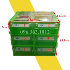 Hộp đựng linh kiện điện tử 6 ngăn 1200g có thể tháo rời