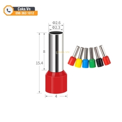 VE2508 Đầu Cos Pin Rỗng Cách Điện - Cosse Kim Đồng Cho Dây Điện 2.5mm²