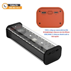 Vỏ sạc dự phòng trong suốt 4 cell 21700 hỗ trợ PD