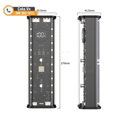 Vỏ sạc dự phòng trong suốt 4 cell 21700 hỗ trợ PD