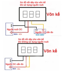Vôn kế điện tử DC 0.28 inch 0-100V 3 dây đo điện áp
