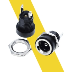 Jack DC nguồn cái DC022B 5.5x2.1mm có khóa ốc – Loại hàn dây
