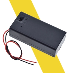 Hộp đế pin 9V có nắp và công tắc