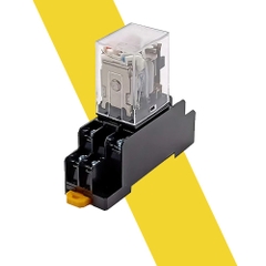Rơ le trung gian 12V 24V 220V 10A 8 chân lớn Kèm Đế