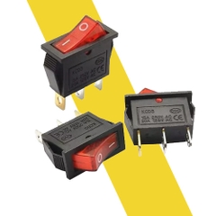 Công Tắc Bập Bênh KCD3-101 16A 250V – 3 Chân, Loại Lớn, Có Đèn