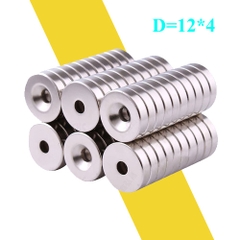 Nam châm đất hiếm tròn 12x4mm có lỗ