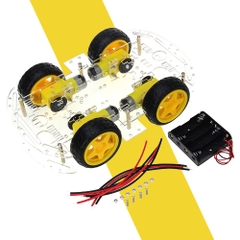 Bộ Khung Xe Robot 2 Tầng 4 Bánh 4WD Mica Trong Suốt