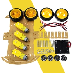 Bộ Khung Xe Robot 2 Tầng 4 Bánh 4WD Mica Trong Suốt