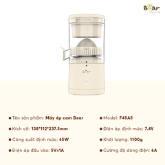 Máy Vắt Cam, Ép Trái Cây Tự Đông Bear ZZJ-F45A5