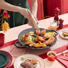 Bàn Nướng Đá Tròn 36cm Mishio MK347 Kiểu Dáng Hàn Quốc