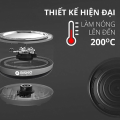 Bình Đun 1.8L Thủy Tinh Borosilicate Mâm Inox 304 Mishio MK341