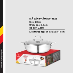 Chảo Inox 304 Không Chống Dính Đúc Liền Nguyên Khối Kalpen 30cm