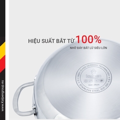 Chảo Inox 304 Không Chống Dính Đúc Liền Nguyên Khối Kalpen 30cm