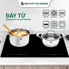 Bộ 4 Nồi, Chảo Inox 304 Nguyên Khối 3 Lớp