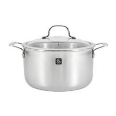 Bộ 4 Nồi, Chảo Inox 304 Nguyên Khối 3 Lớp