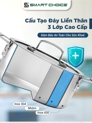 Nồi Inox 304 SmartChoice SCG-NL001 Liền Khối 3 Đáy