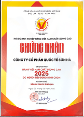 TẬP ĐOÀN SƠN HÀ - 22 NĂM LIÊN TIẾP GIỮ VỮNG DANH HIỆU HÀNG VIỆT NAM CHẤT LƯỢNG CAO