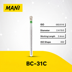Mũi khoan kim cương Mani BC xanh lá Nhật Bản – Vỉ 5 Mũi