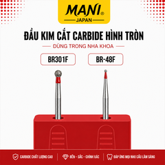 Mũi Khoan Kim Cương MANI BR Đỏ Fine Nhật Bản – Vỉ 5 Mũi