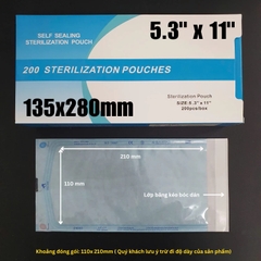 Hộp túi hấp tiệt trùng dán sẵn 135mm*280mm (5.3