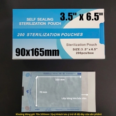 Hộp túi hấp tiệt trùng dán sẵn 90mm*165mm (3.5