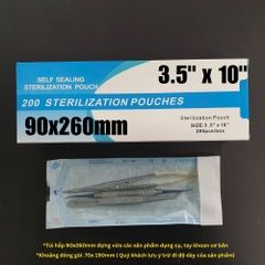 Hộp túi hấp tiệt trùng dán sẵn 90mm*260mm (3.5