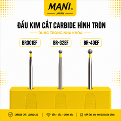 Mũi Khoan Kim Cương MANI BR Vàng Extra Fine Nhật Bản – Vỉ 5 Mũi